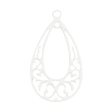 Metalen Bohemian hanger druppelvorm  White 